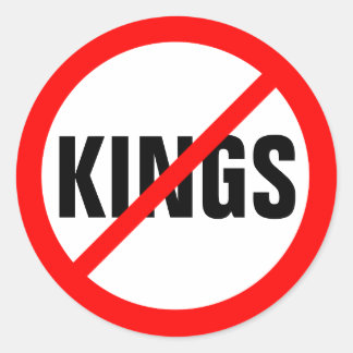 "NO KINGS" CLASSIC ROUND STICKER
