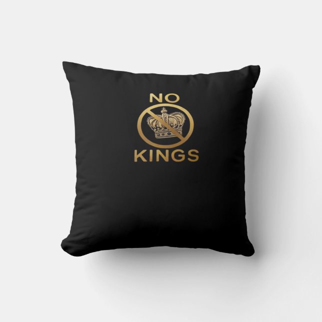 No Kings Creative Style Throw Pillow (Front)