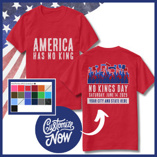 No Kings Day Protest Customizable City and State T-Shirt