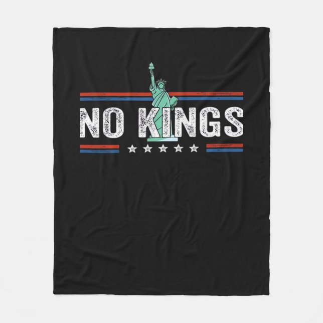 No Kings Day Retro Classic Design Fleece Blanket (Front)