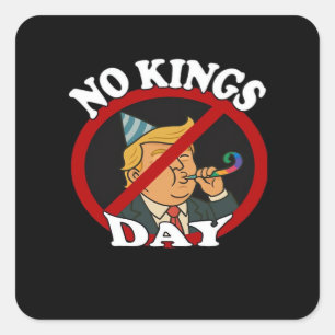 No Kings Day Vintage Classic Graphic Square Sticker