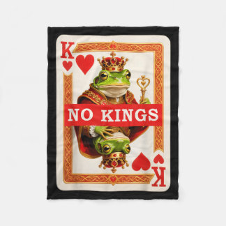 No Kings Frog Playing Card Protest Statement Since Fleece Blanket