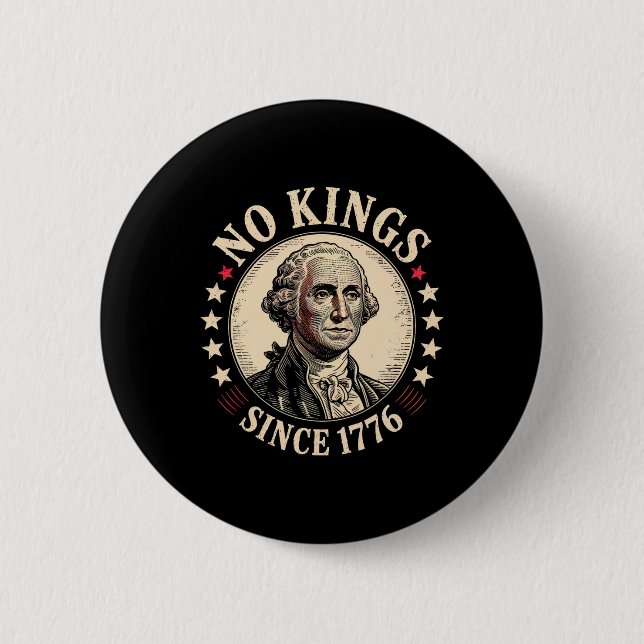 No Kings In America 1776  2 Inch Round Button (Front)
