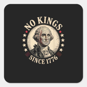 No Kings In America 1776 Freedom Retro Classic Square Sticker