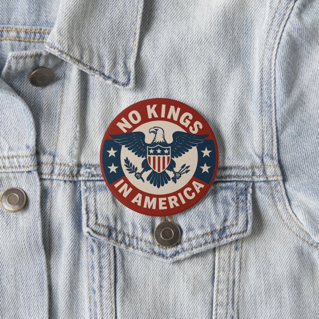 No Kings in America 3 Inch Round Button (In Situ)