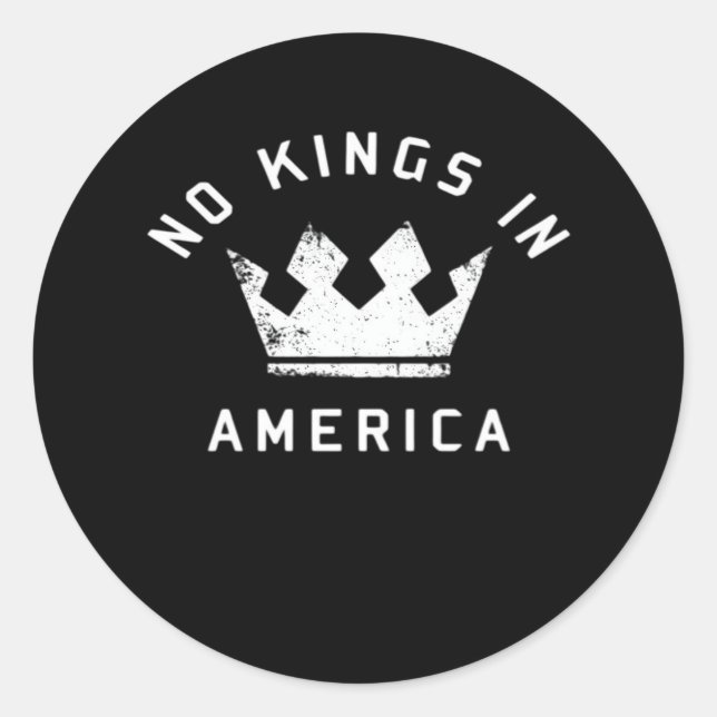 No Kings In America Anti Antifascism No Kings In U Classic Round Sticker (Front)