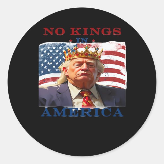 No Kings In America Anti Classic Simple Clean Classic Round Sticker (Front)