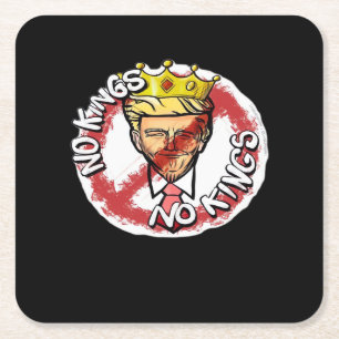 No Kings In America Anti Donald No Kings Day Class Square Paper Coaster