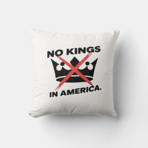 No Kings In America Anti Essential Retro Style Throw Pillow