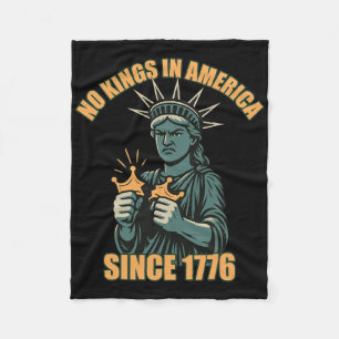 No Kings In America Anti Ice Trump Statue Of Liber Fleece Blanket