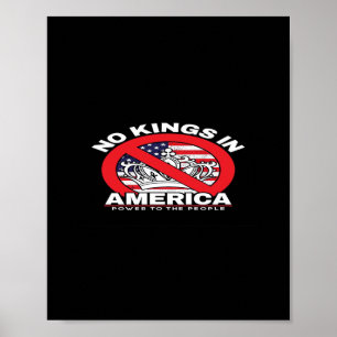 No Kings In America Anti-Monarchy Patriotic Design Poster