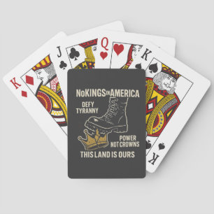 No Kings in America Anti-Trump 4th of July  Playing Cards