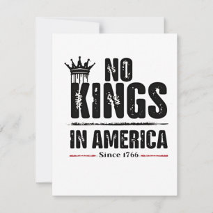No Kings in America Anti Trump American Patriotic  Card