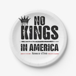 No Kings in America Anti Trump American Patriotic Paper Plate
