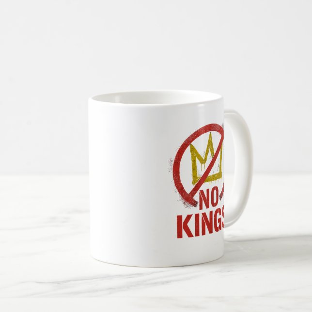 No Kings In America Anti Trump  Coffee Mug (Front Right)