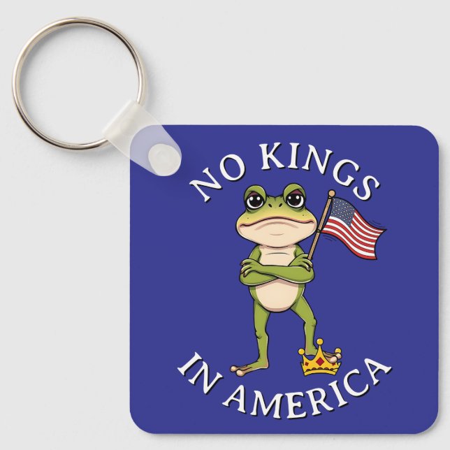 No Kings in America Anti-Trump Protest Large Keychain (Front)