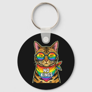 No Kings in America Bengal Cat Keychain