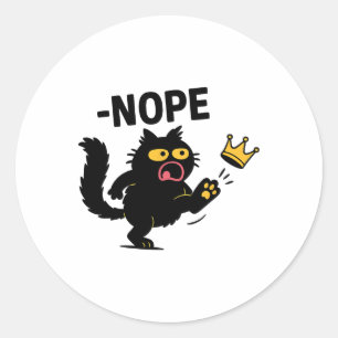 No Kings In America Black Cat 1 Classic Round Sticker