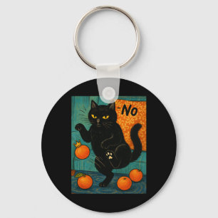 No Kings In America Black Cat Political Anti Trump Keychain