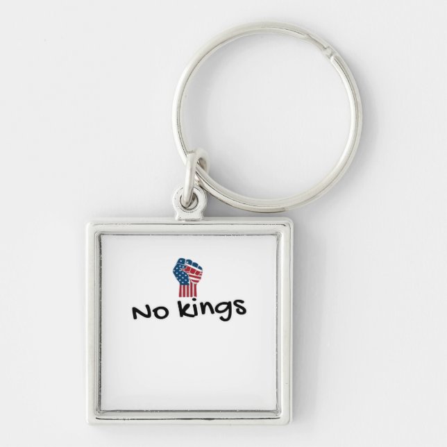 No Kings In America Classic Minimal Clean Keychain (Front)