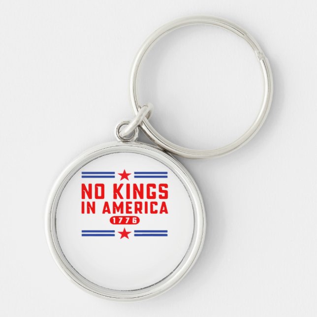 No Kings In America Classic Minimal Clean Keychain (Front)