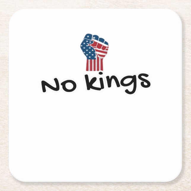 No Kings In America Classic Minimal Clean Square Paper Coaster (Front)