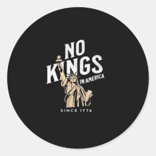 No Kings In America Classic Patriotic Style Classic Round Sticker