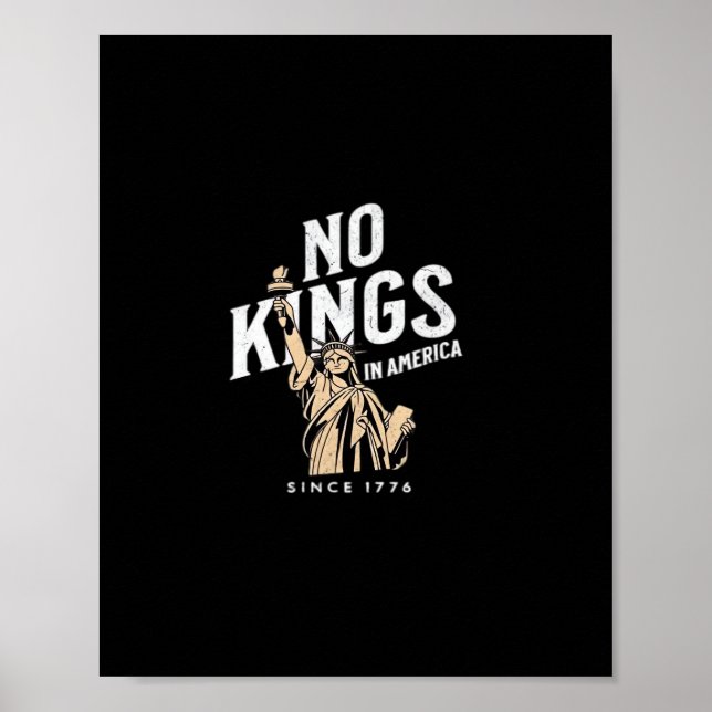 No Kings In America Classic Patriotic Style Poster (Front)