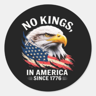 No Kings In America Classic Retro Graphic Classic Round Sticker