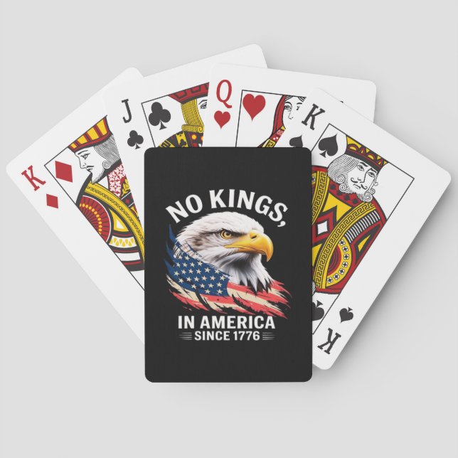 No Kings In America Classic Retro Graphic Playing Cards (Back)
