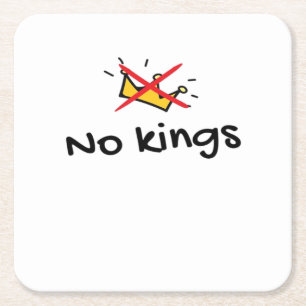 No Kings In America Classic Retro Style Square Paper Coaster