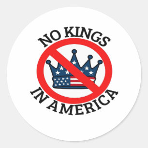 No Kings In America Classic Vintage Graphic Classic Round Sticker