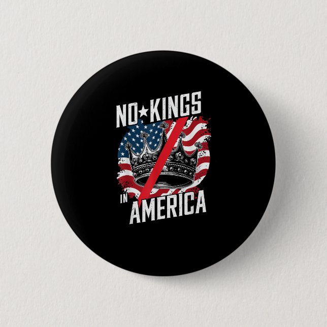 No Kings In America Court Ruling Protest Save 2 Inch Round Button (Front)