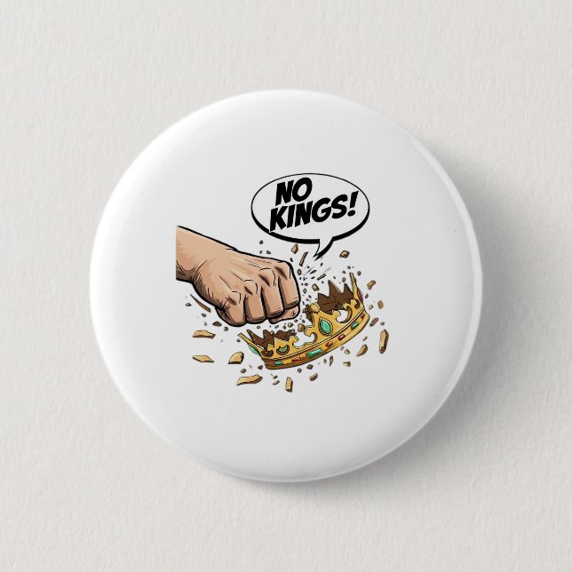 No Kings In America Creative Design 2 Inch Round Button (Front)