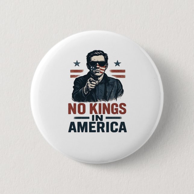 No Kings In America Defend Since 1776 Patriotic Gr 2 Inch Round Button (Front)
