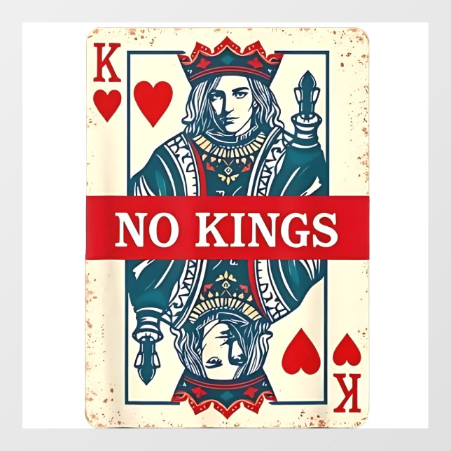 No Kings in America Democracy Protest  Window Cling (Sheet)