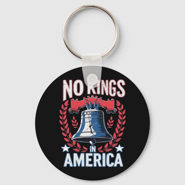 No Kings In America Design Classic Artistic Graphi Keychain (Front)