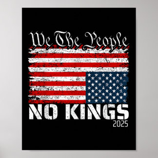 No Kings In America Distress Flag Upside Down We T Poster