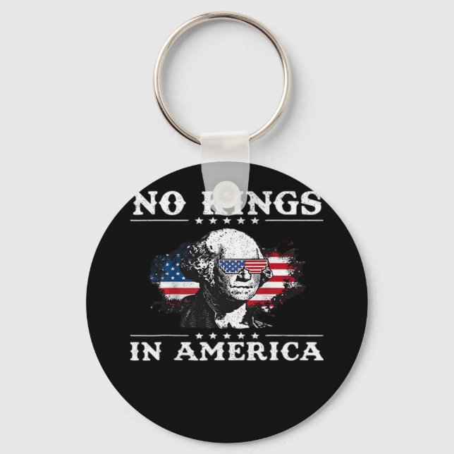 No Kings In America Doge Classic Funny Meme Keychain (Front)