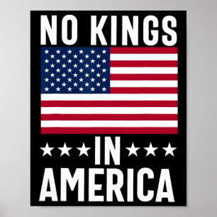No Kings In America Flag Protest Save Democracy 10 Poster