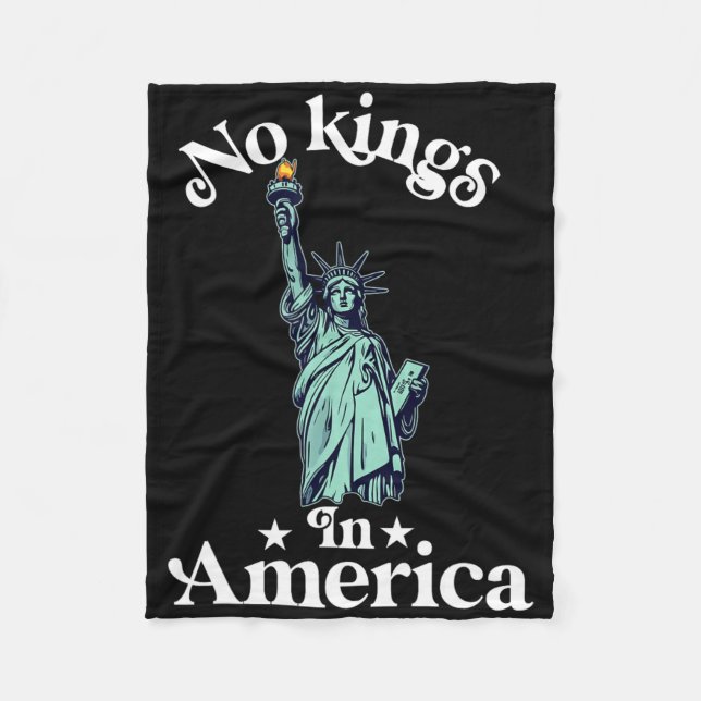 No Kings In America Flag Protest Save Democracy 17 Fleece Blanket (Front)