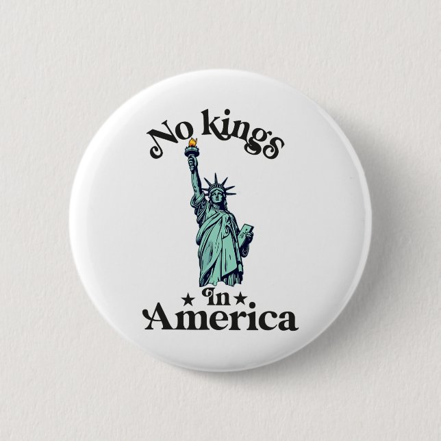 No Kings In America Flag Protest Save Democracy 2  2 Inch Round Button (Front)