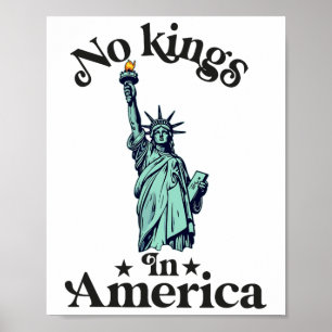 No Kings In America Flag Protest Save Democracy 2  Poster