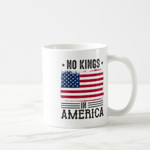 No Kings In America Flag Protest Save Democracy 3 Coffee Mug
