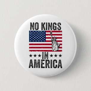 No Kings In America Flag Protest Save Democracy 6 2 Inch Round Button