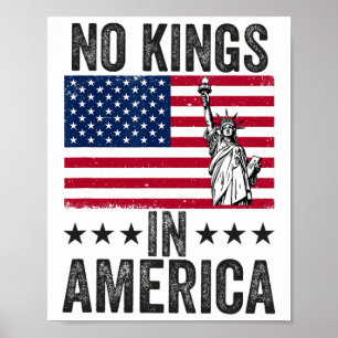 No Kings In America Flag Protest Save Democracy 6  Poster