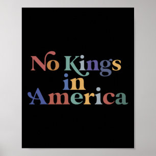 No Kings In America Flag Protest Save Democracy 8  Poster