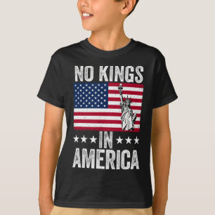 No Kings In America Flag Protest Save Democracy 9  T-Shirt