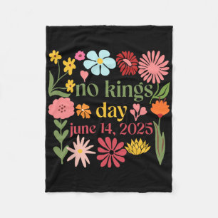 No Kings In America Floral No Kings Day June 14 4t Fleece Blanket