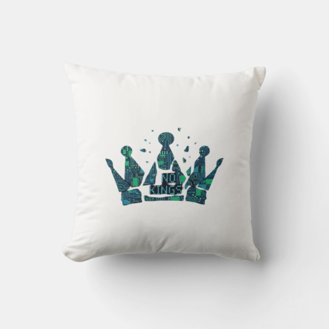 No Kings In America Freedom Aesthetic Throw Pillow (Front)